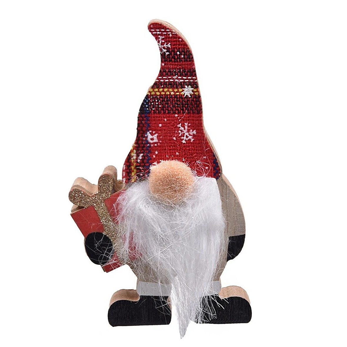 Yılbaşı Özel Noel Cücesi Figürü Ahşap 15cm