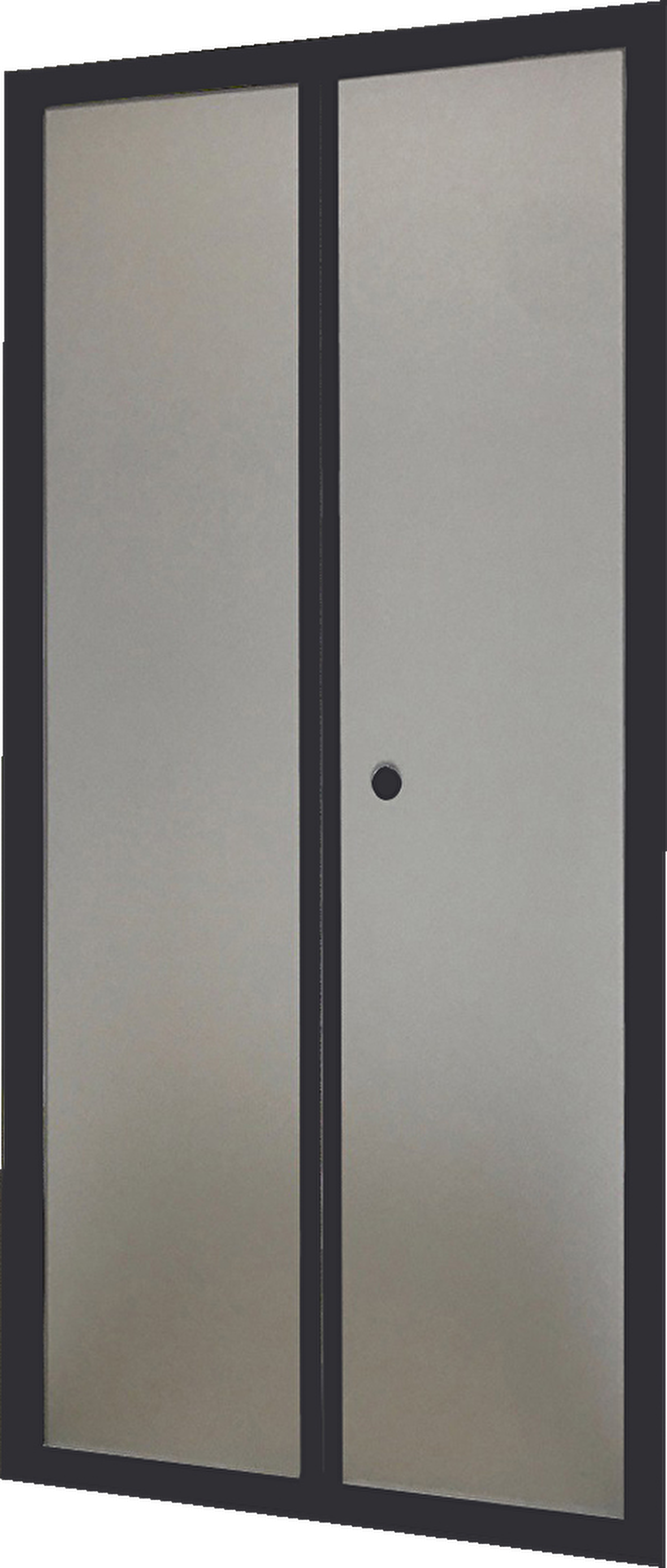 Durul Duşakabin Ön Cephe Katlanır Akordion Kapı Siyah Buzlu - 76 cm