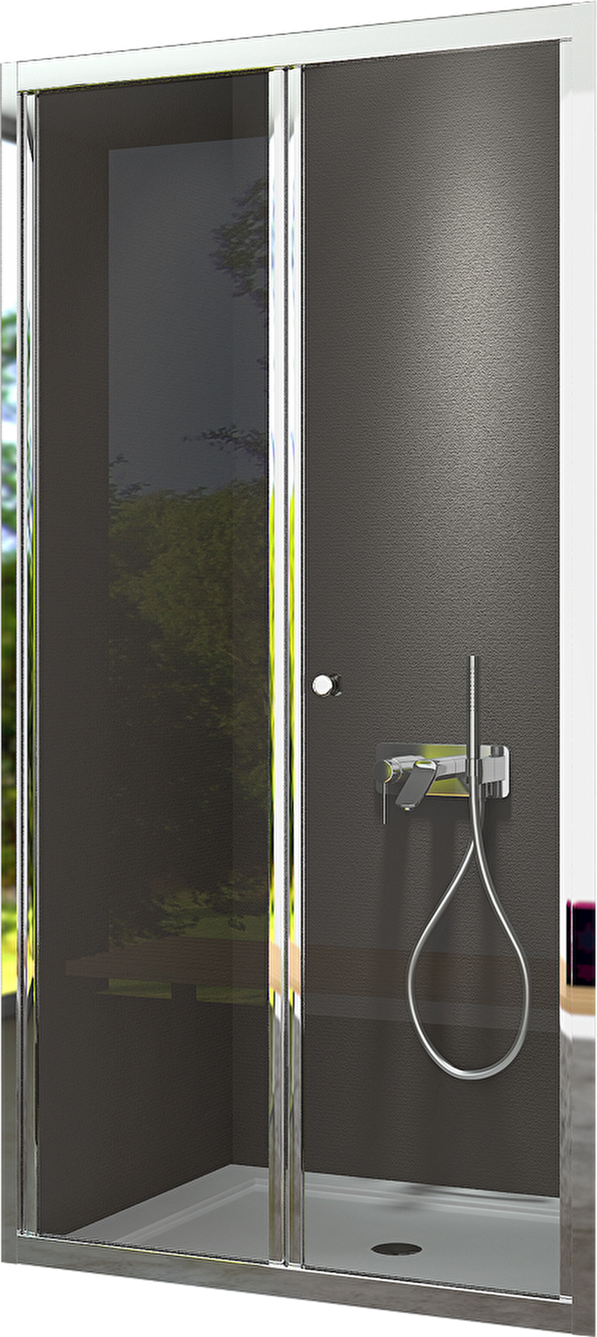 Durul Duşakabin Ön Cephe Katlanır Akordion Kapı Şeffaf - 78 cm