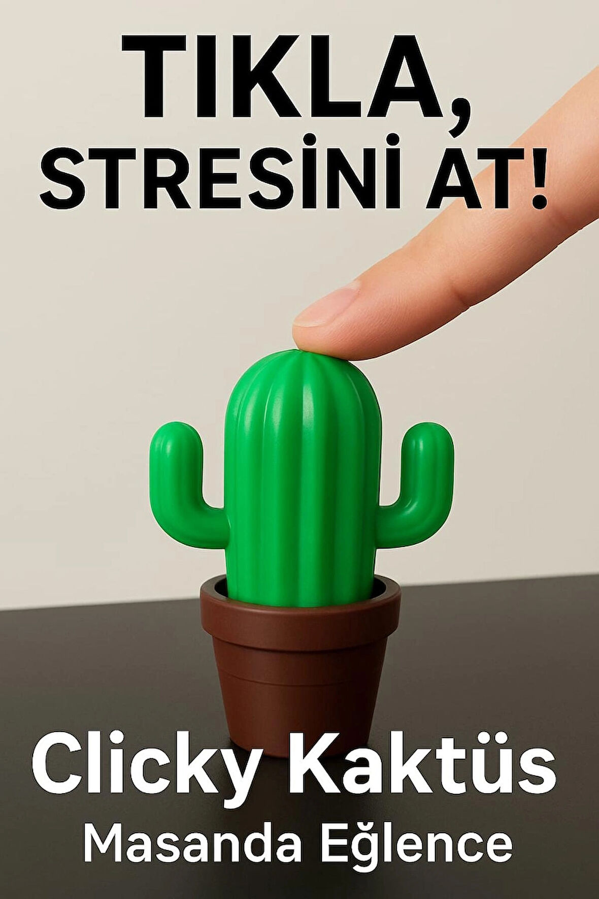 Clicky Kaktüs Fidget Tıklamalı Click Sesi Dekoratif Ofis Masa Sevdiklerinize Hediye Aksesuar Kaktüs