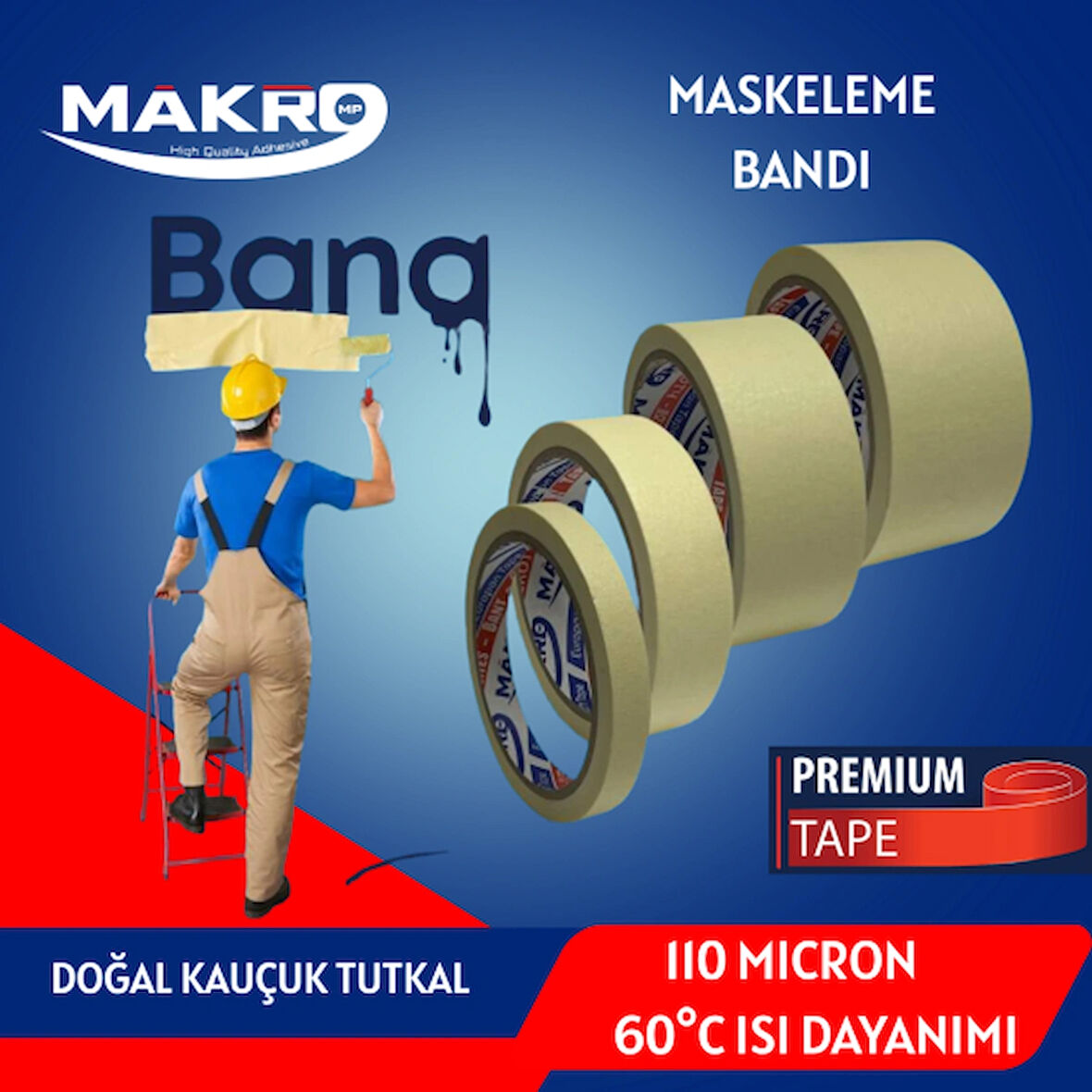 Maskeleme Bandı 48Mmx25Mt Kağıt Bant