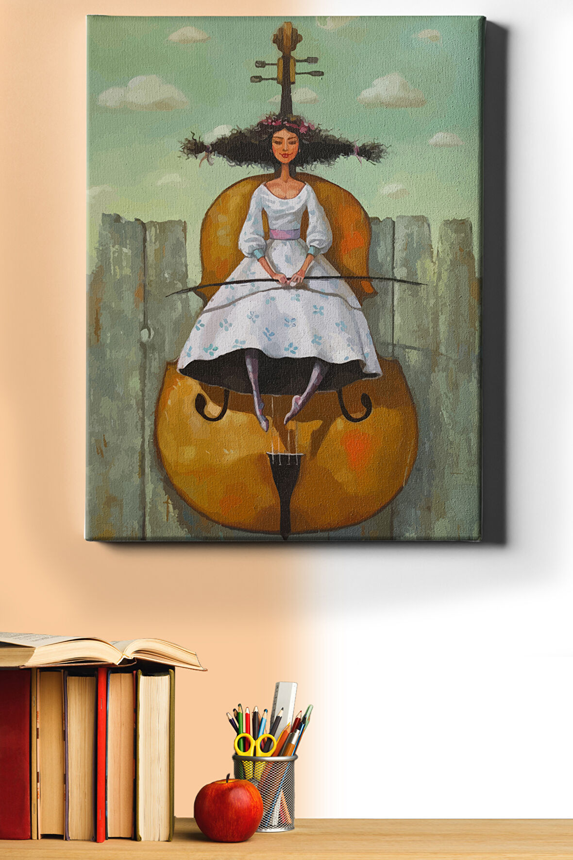 Sayılarla Boyama Seti Kasnaklı Kemancı Kız 40 X 50 Cm