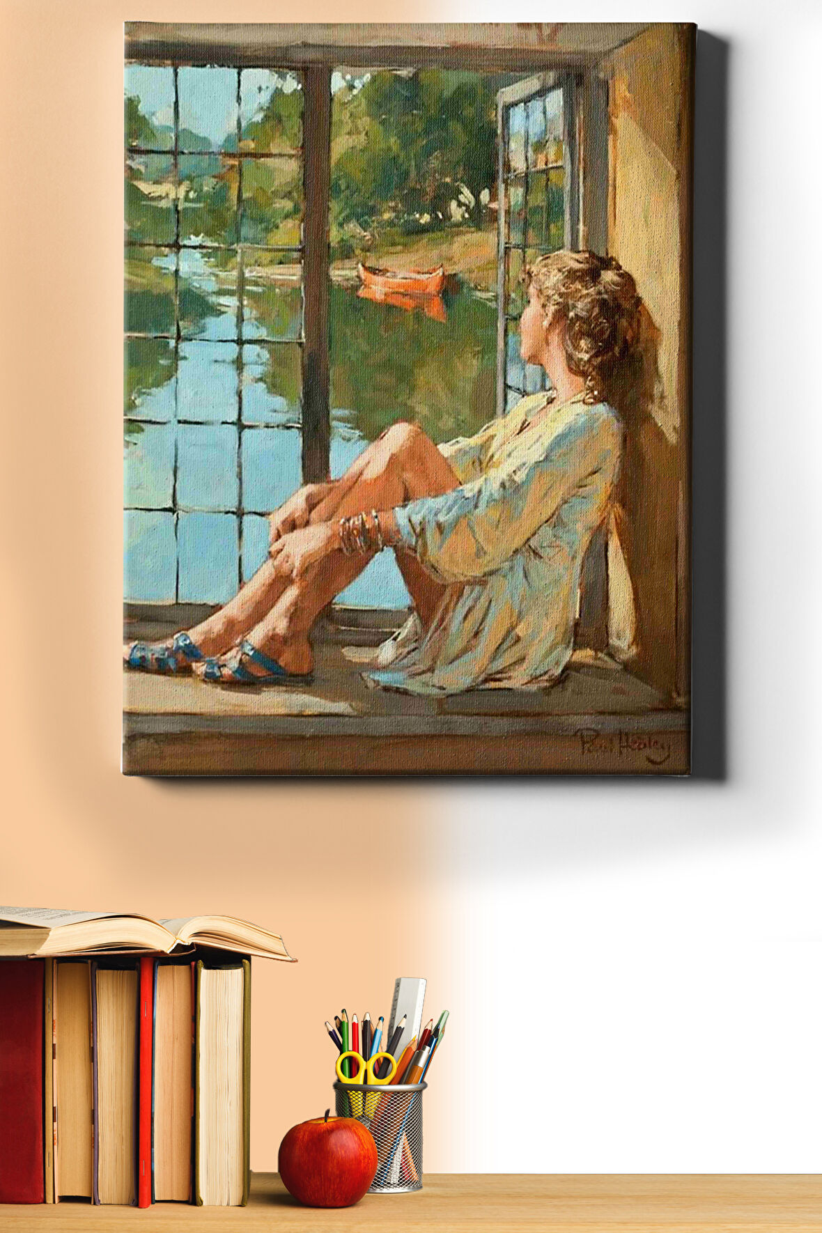 Sayılarla Boyama Seti Kasnaklı Yalnız Ama Huzurlu 60 X 75 Cm