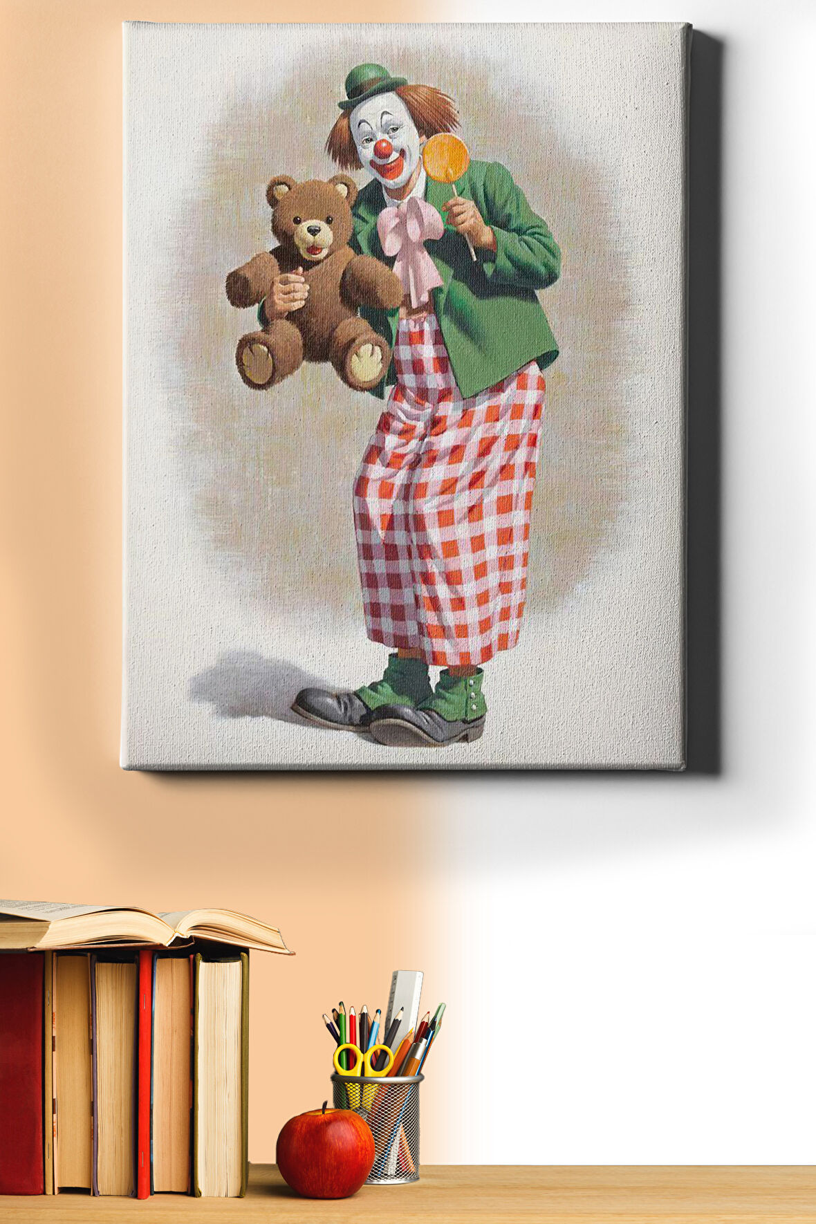 Sayılarla Boyama Seti Kasnaklı Palyaço Ve Oyuncak Ayısı 50 X 65 Cm