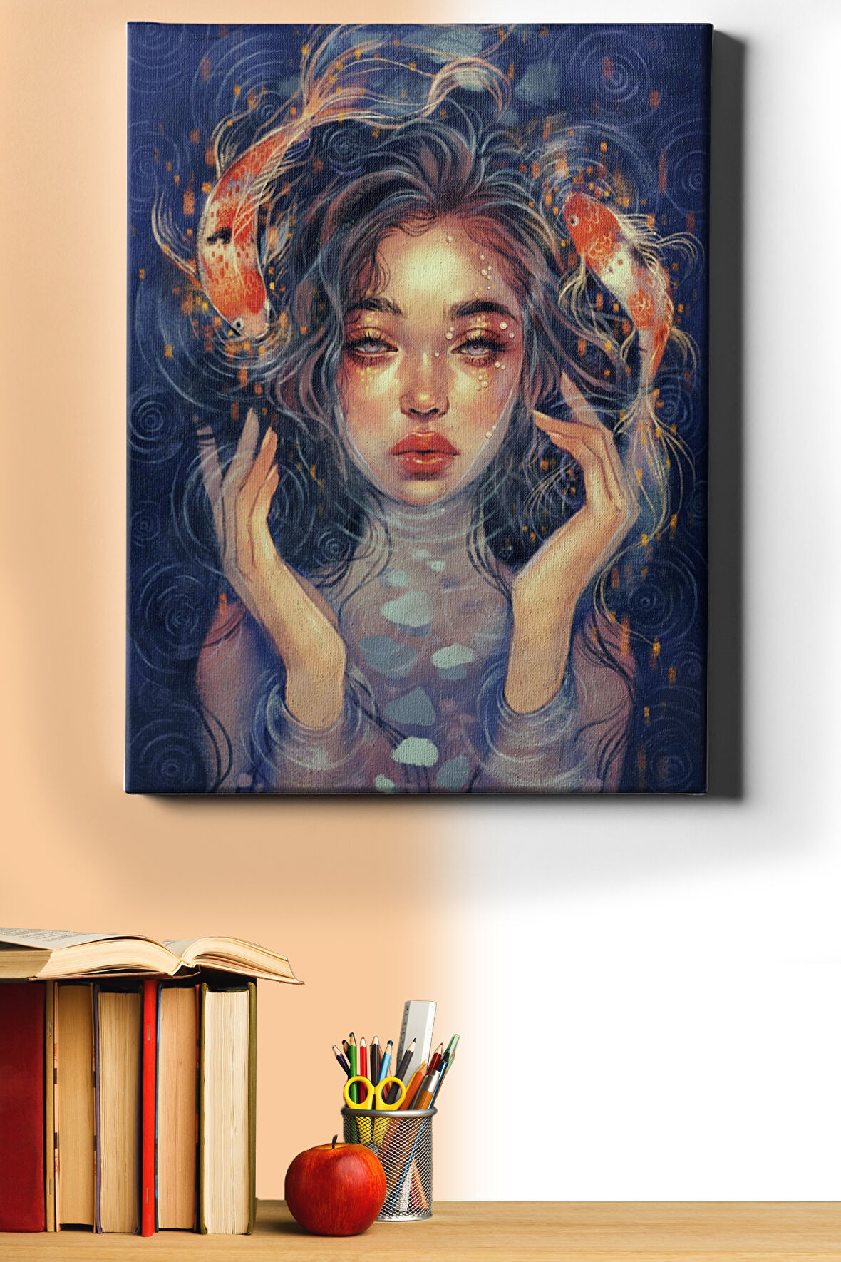 Sayılarla Boyama Seti Kasnaklı Balık Kadını 2 60 X 75 Cm