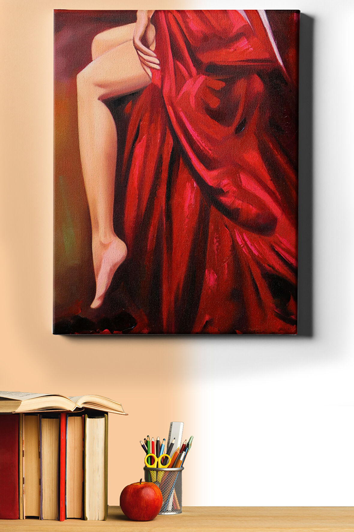 Sayılarla Boyama Seti Kasnaklı Kırmızı Elbise 40 X 50 Cm