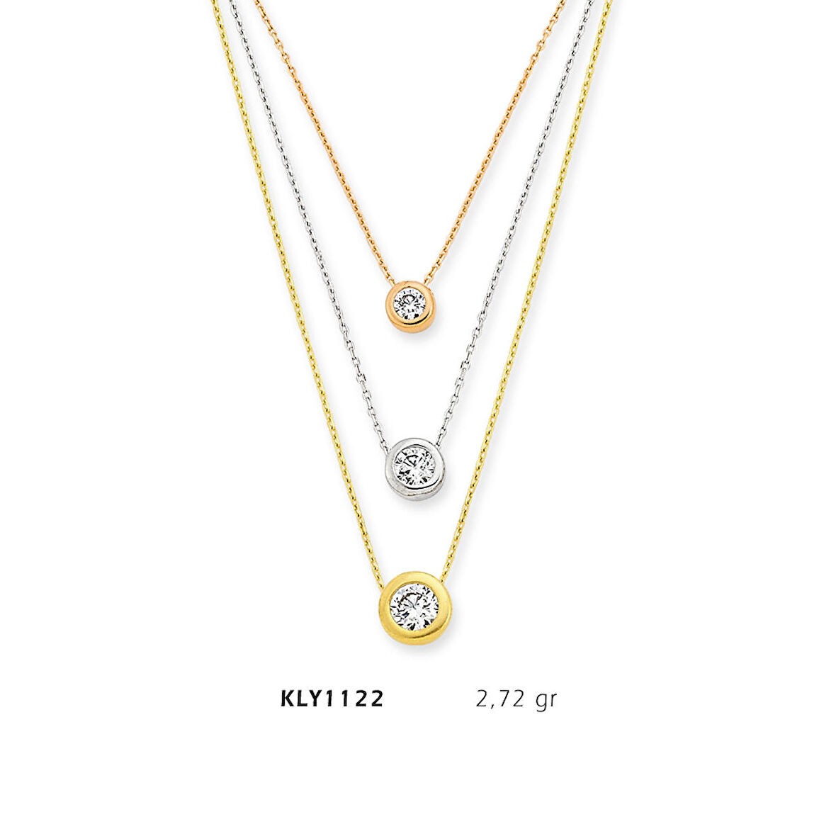 Sıra Zincirli Yuvarlak Taşlı Kolye