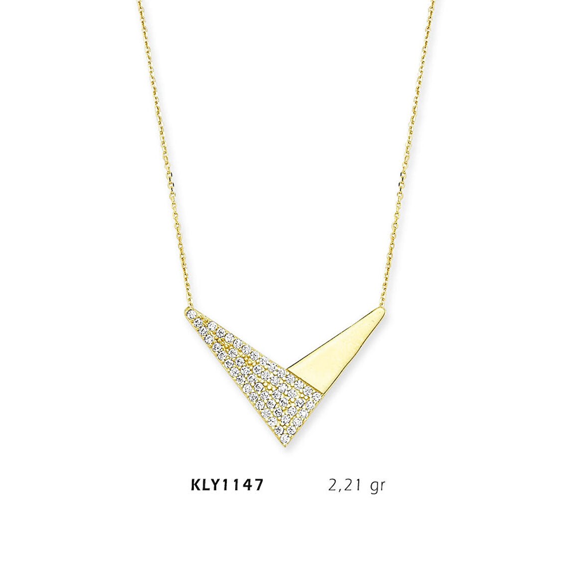 Üçgen Taşlı Kolye