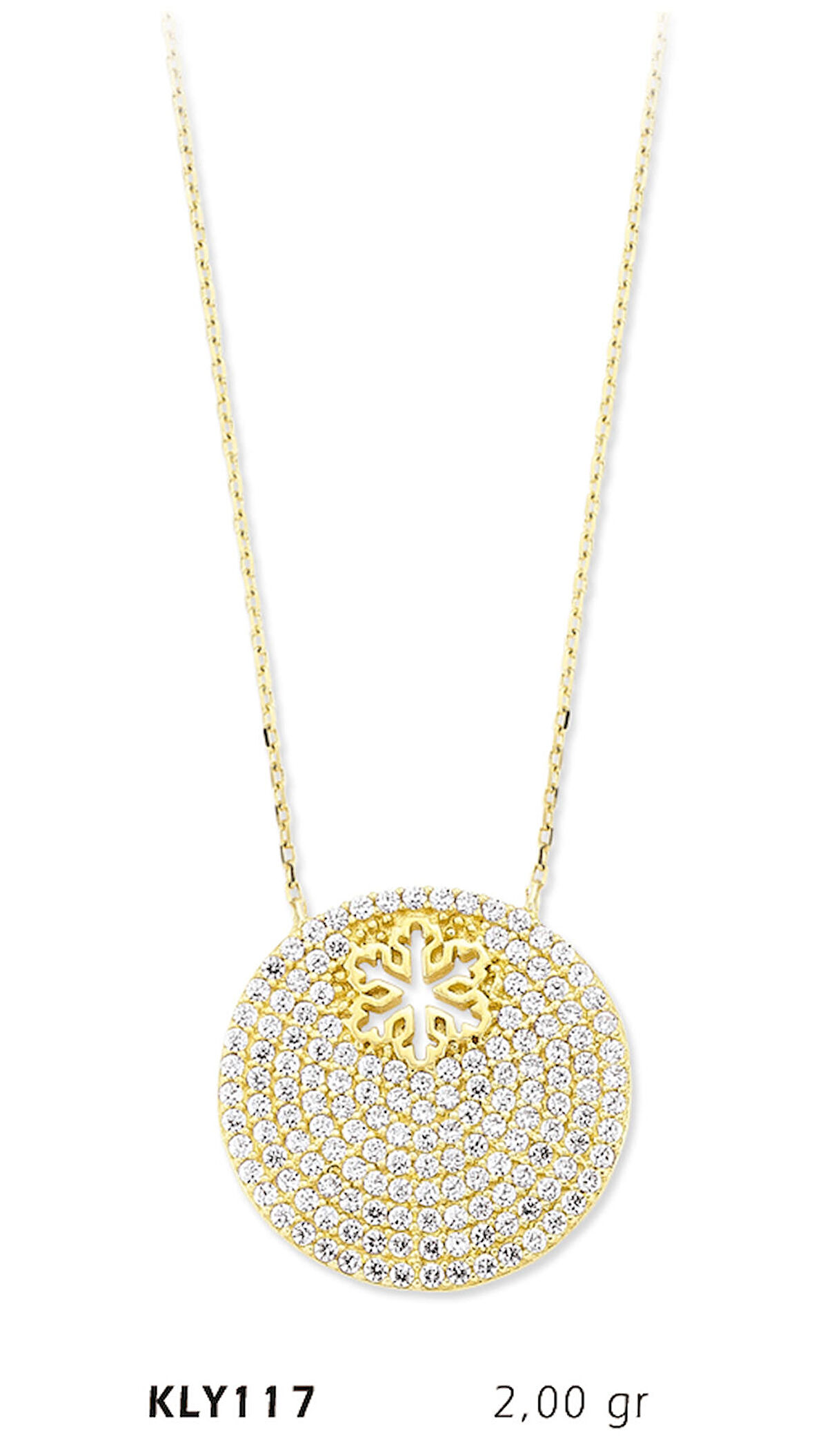  Yuvarlak Taşlı Çiçek Kolye