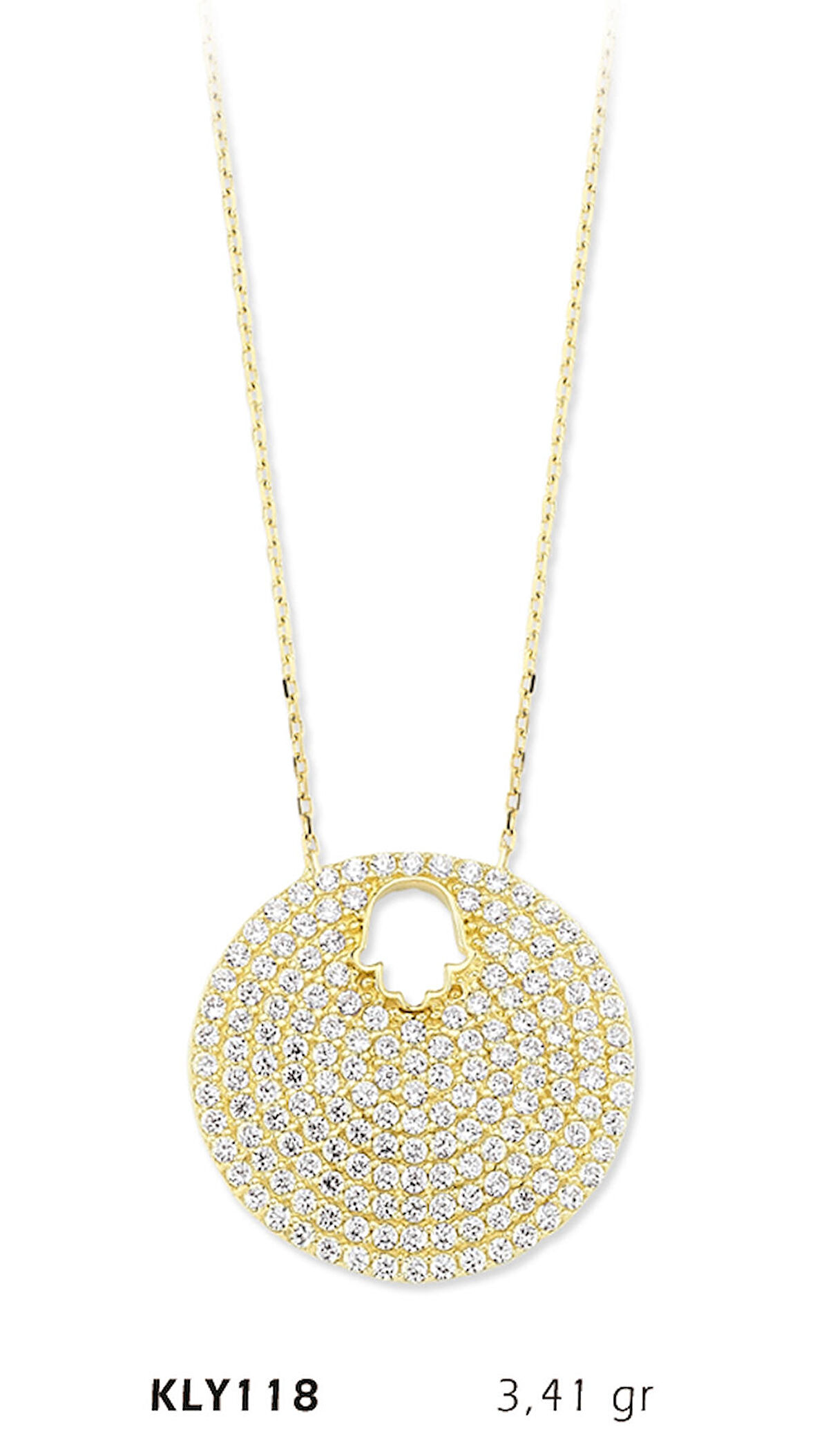  Yuvarlak Taşlı Fatma Ana Eli Kolye