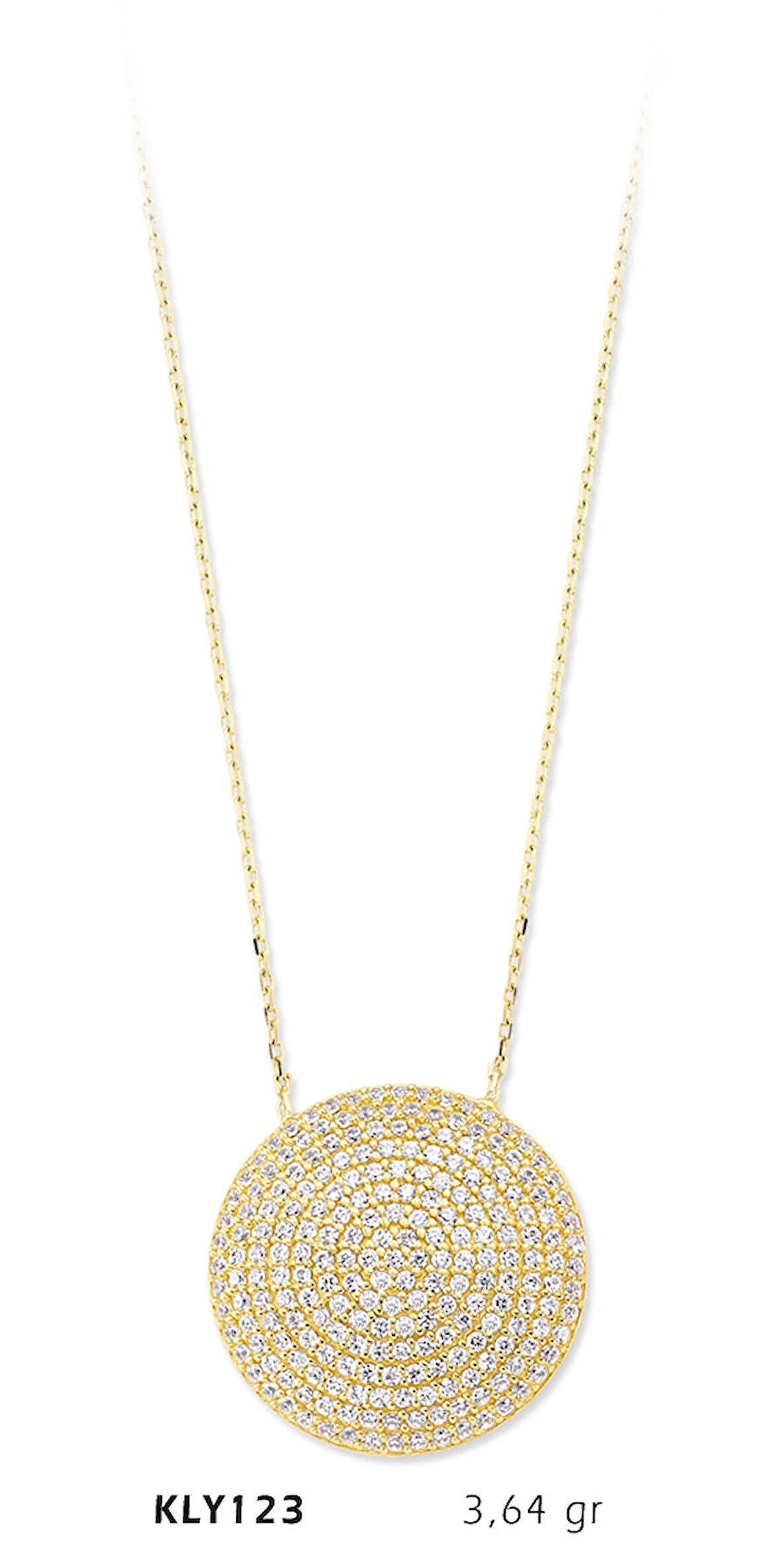 Yuvarlak Taşlı Beyaz Kolye