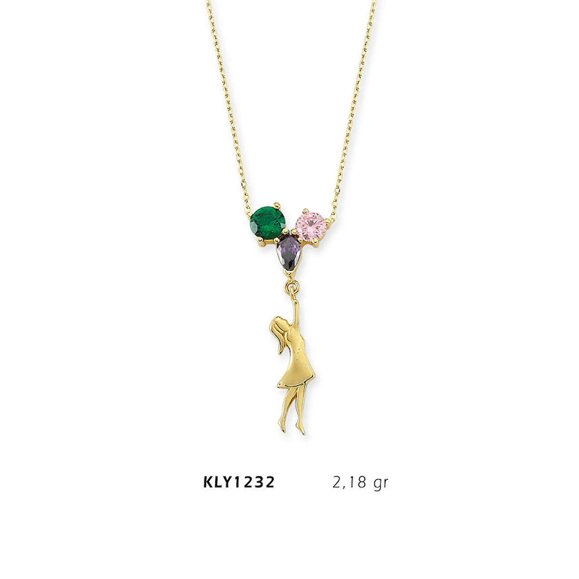 Kadın Figürlü Balon Kolye