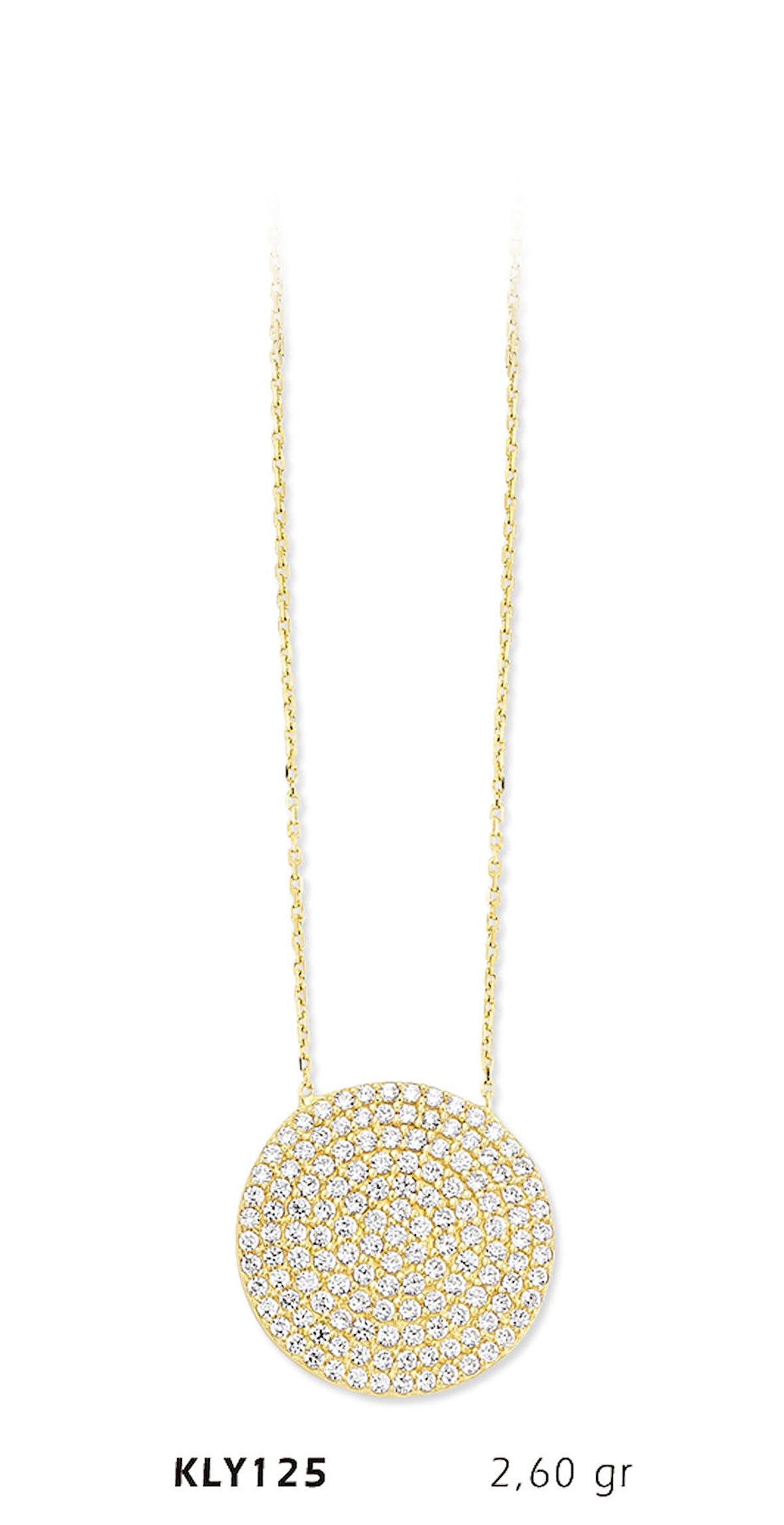 Yuvarlak Taşlı Beyaz Kolye