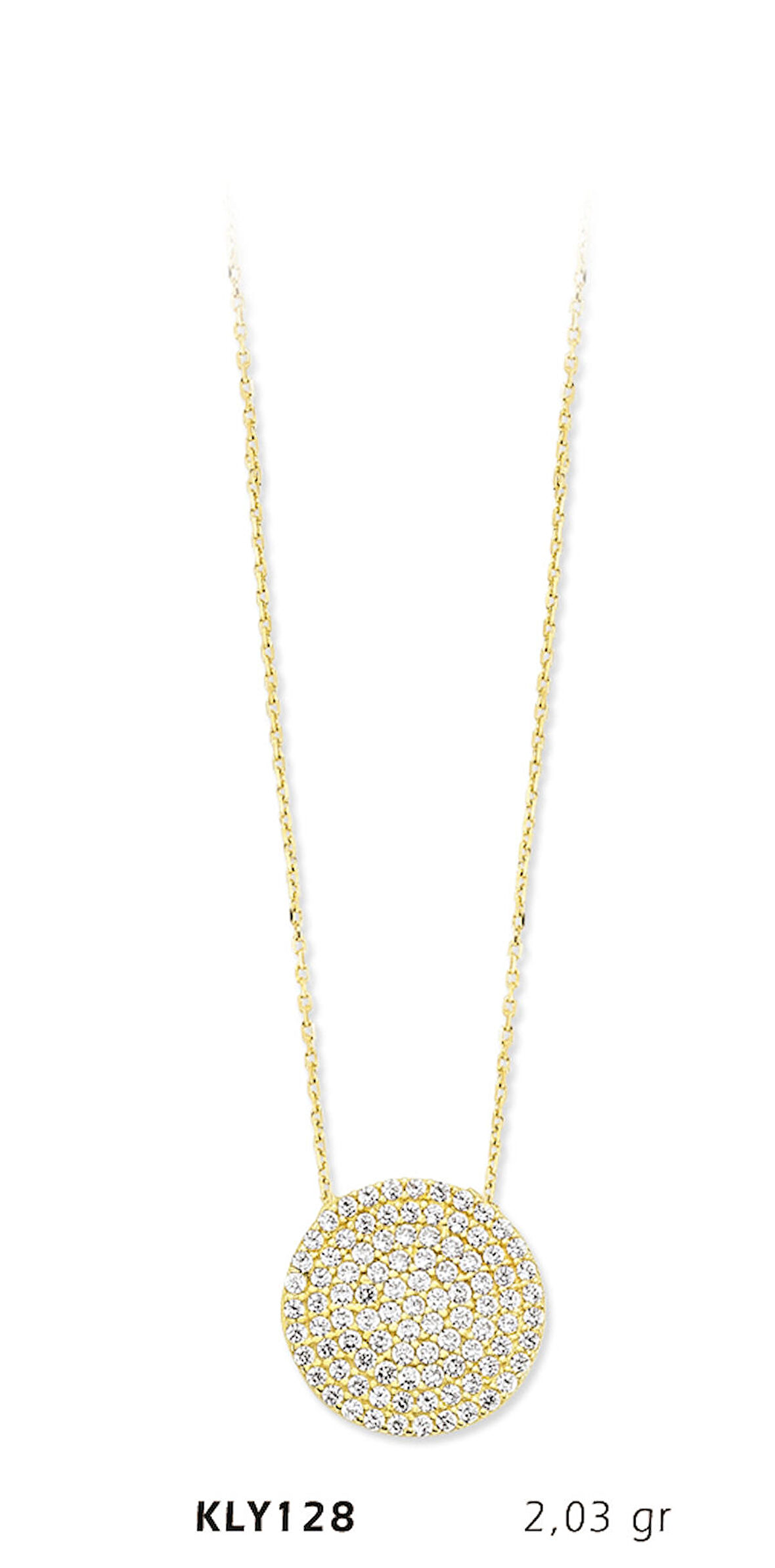 Yuvarlak Taşlı Beyaz Kolye