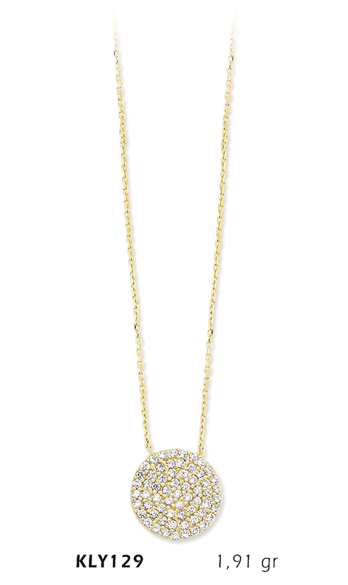 Yuvarlak Taşlı Beyaz Kolye