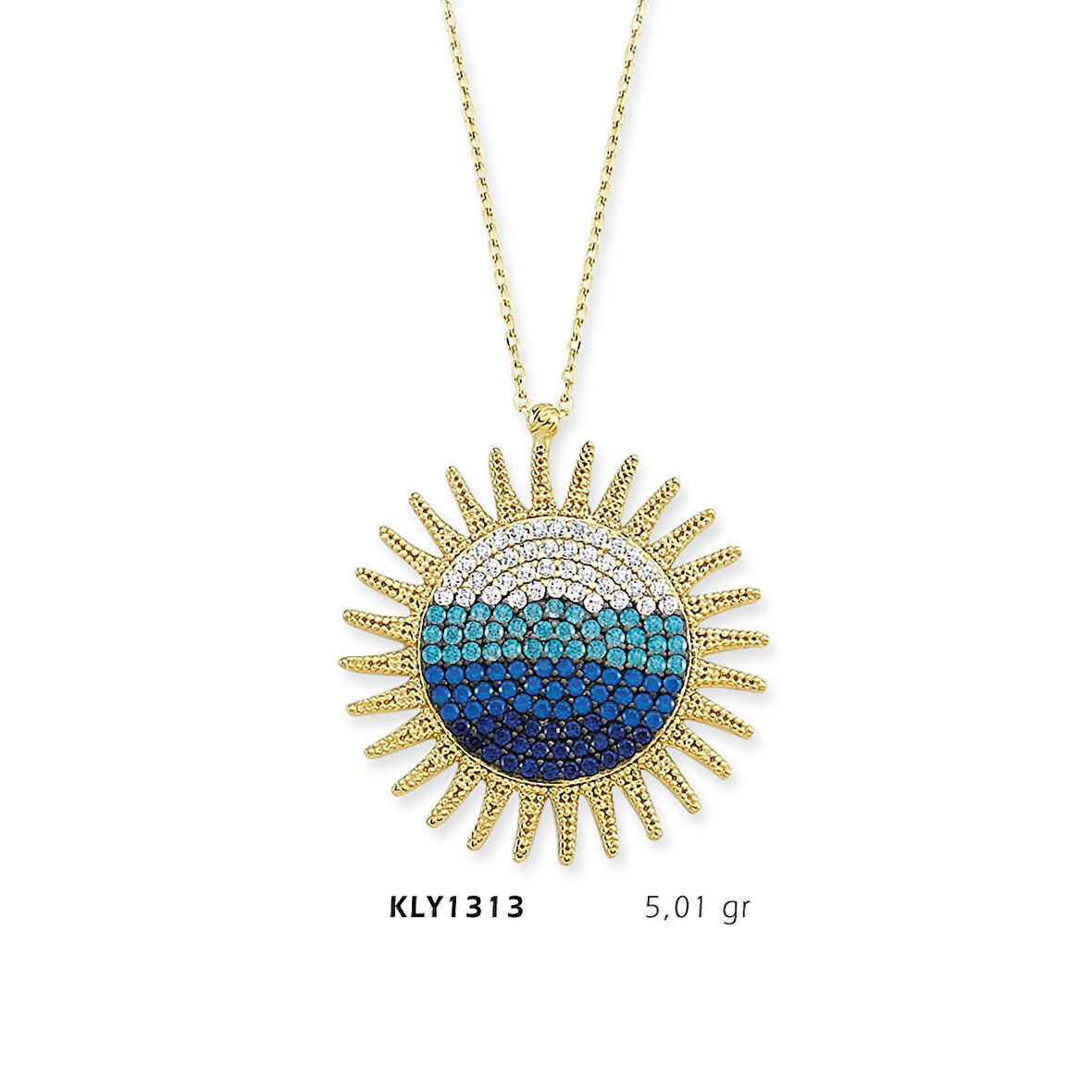 Nazar Boncuklu Güneş Kolye
