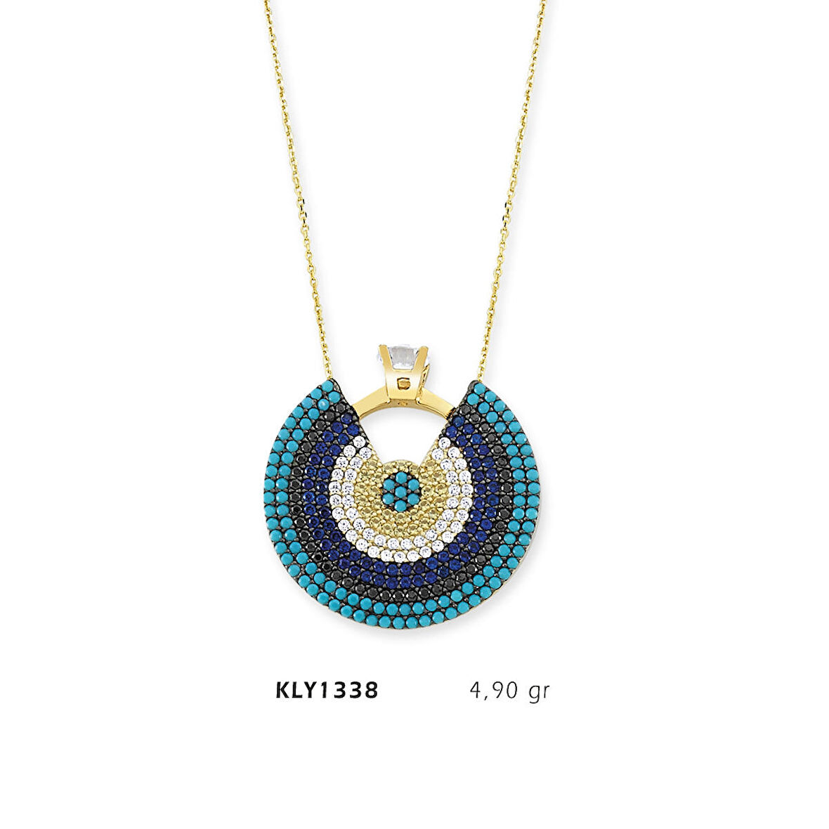 Tektaşlı Yuvarlak Kolye