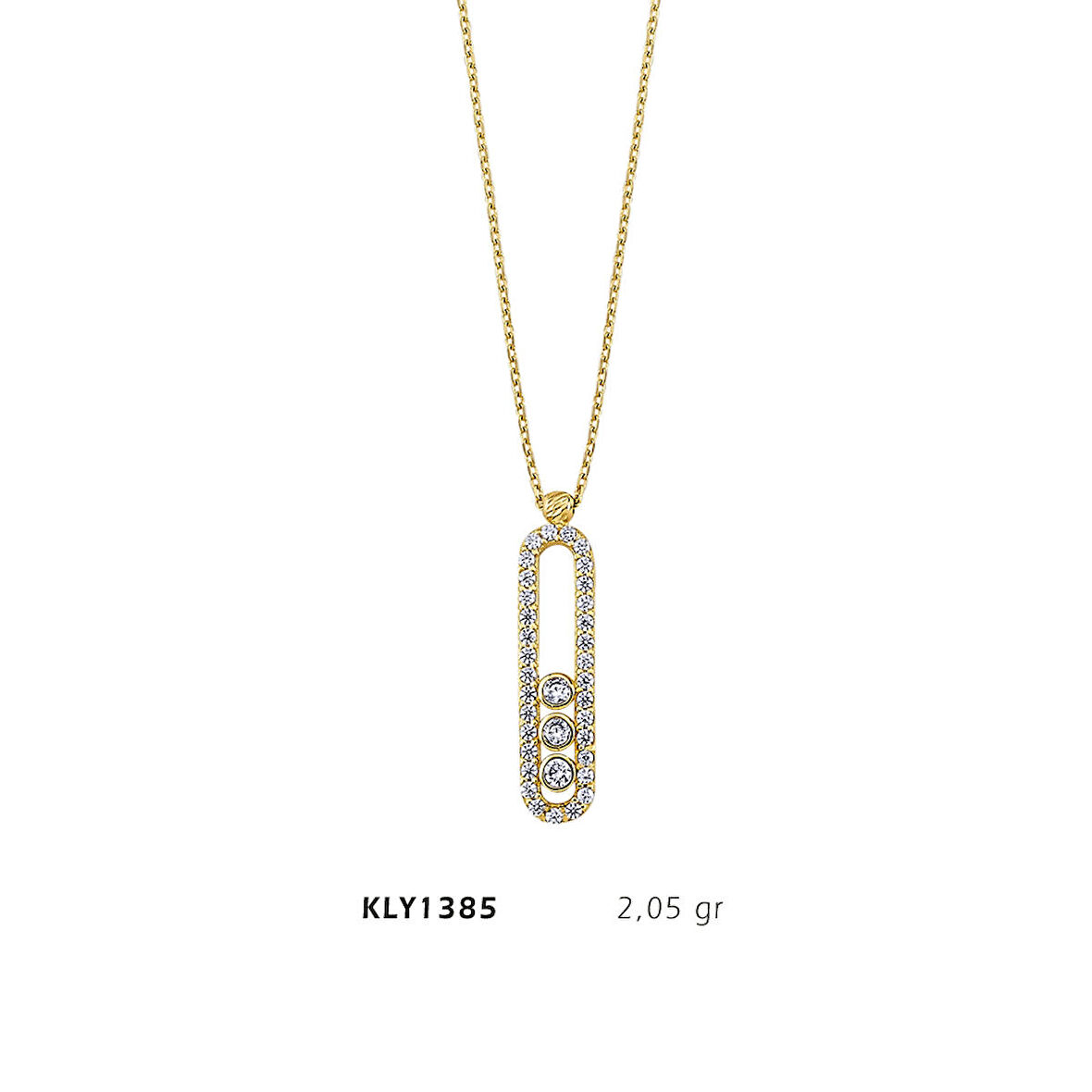 Dikdörtgen Taşlı Kolye