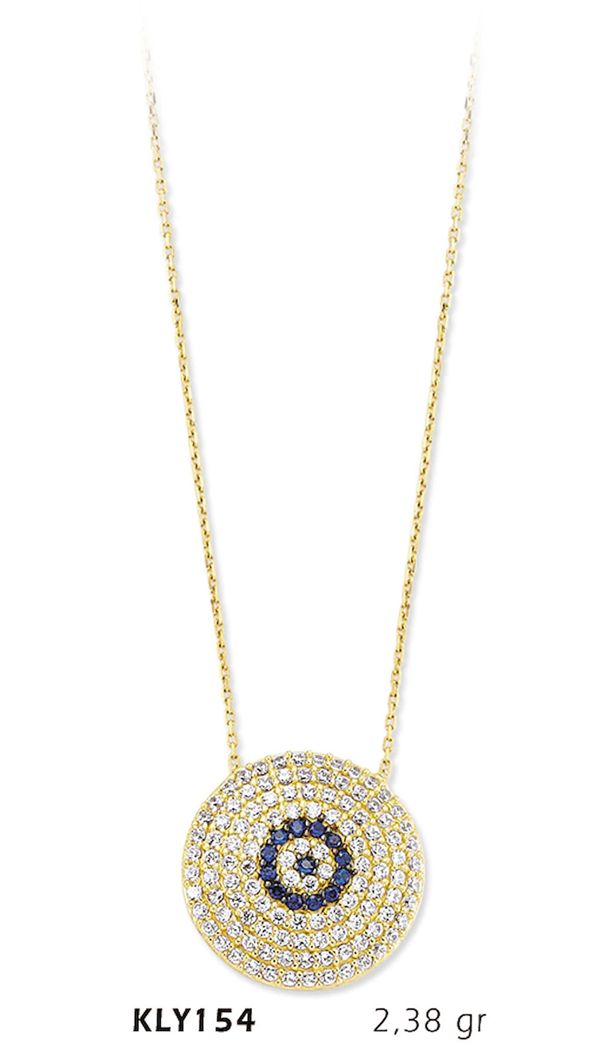 Yuvarlak Taşlı Nazar Boncuk Kolye