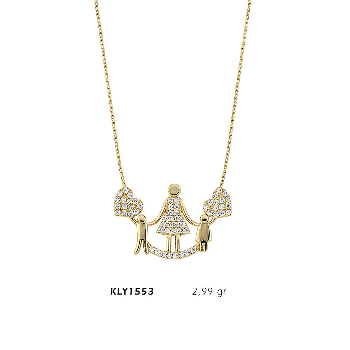 Anne Çocuklu Figürlü Kolye