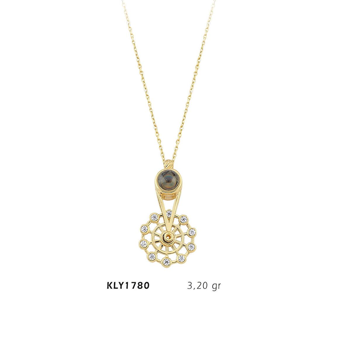 Siyah Taşlı Dümen Kolye