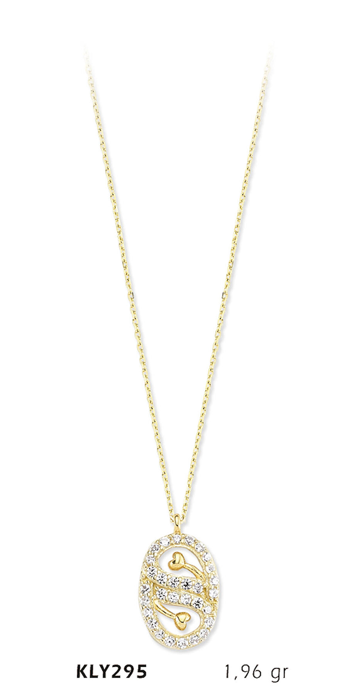 Ortası Kalpli Kolye