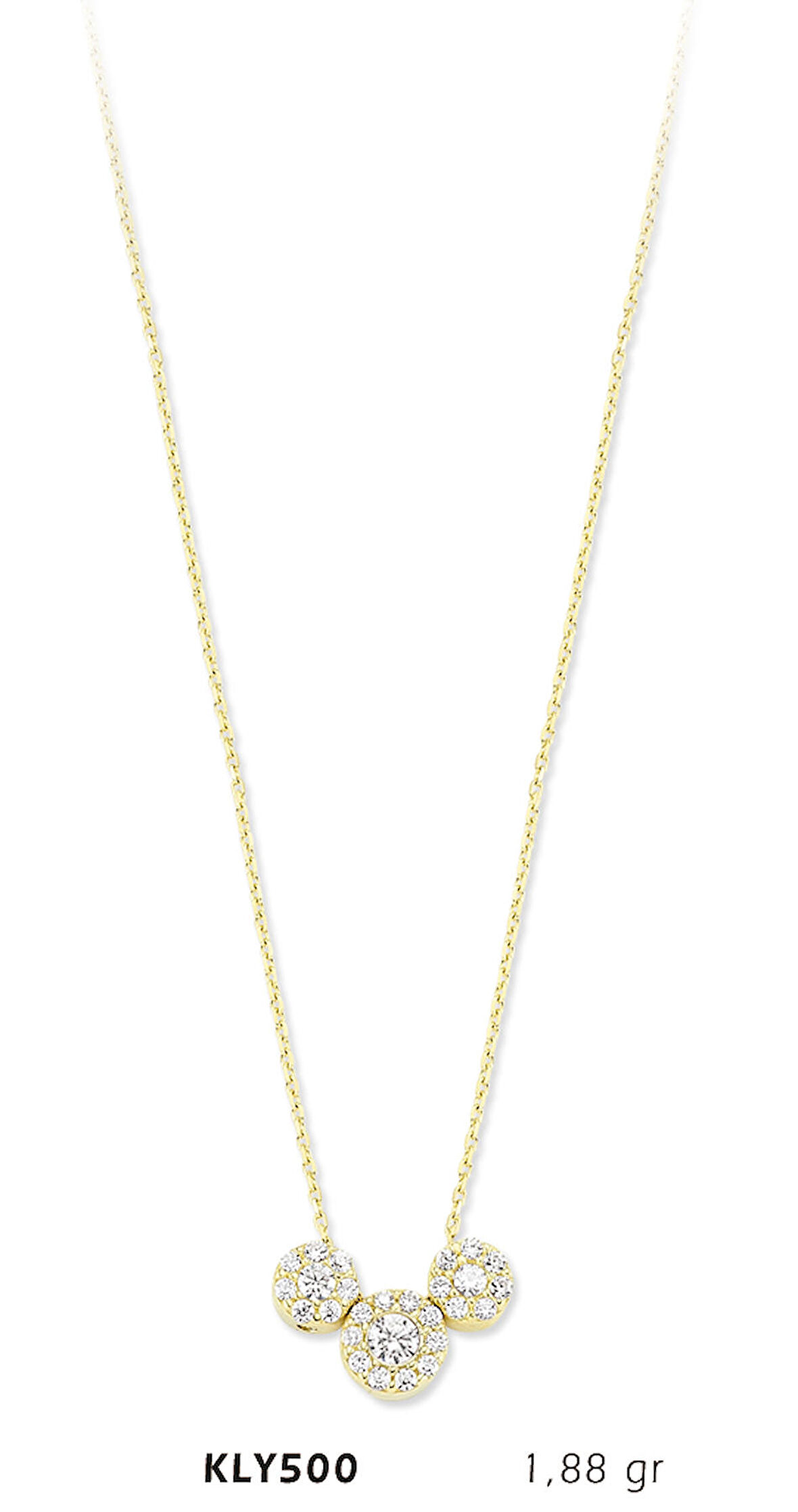 Yuvarlak Taşlı Kolye