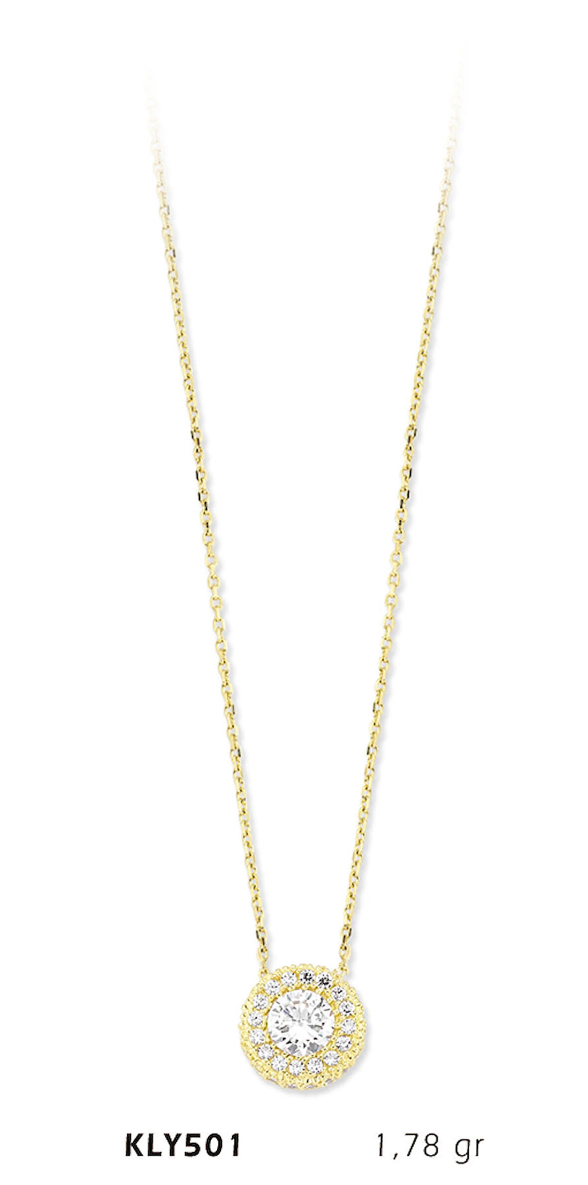 Yuvarlak Taşlı Kolye