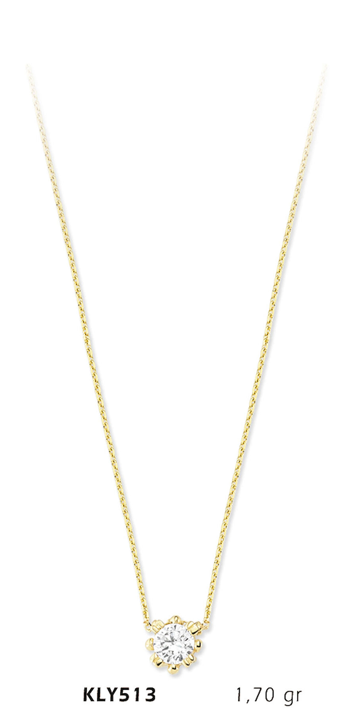 Yuvarlak Taşlı Kolye