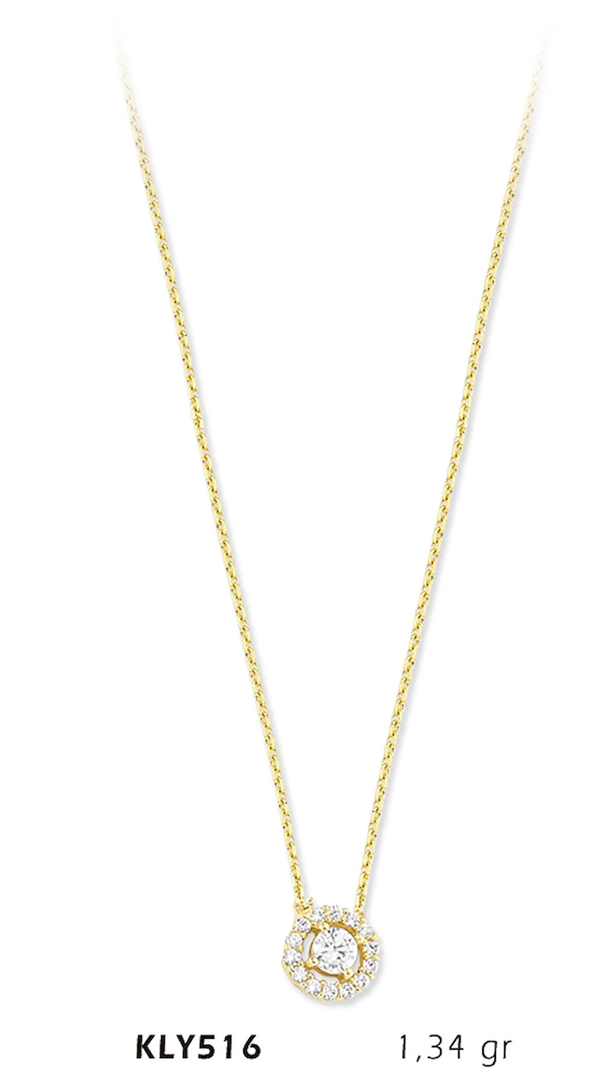 Yuvarlak Taşlı Kolye