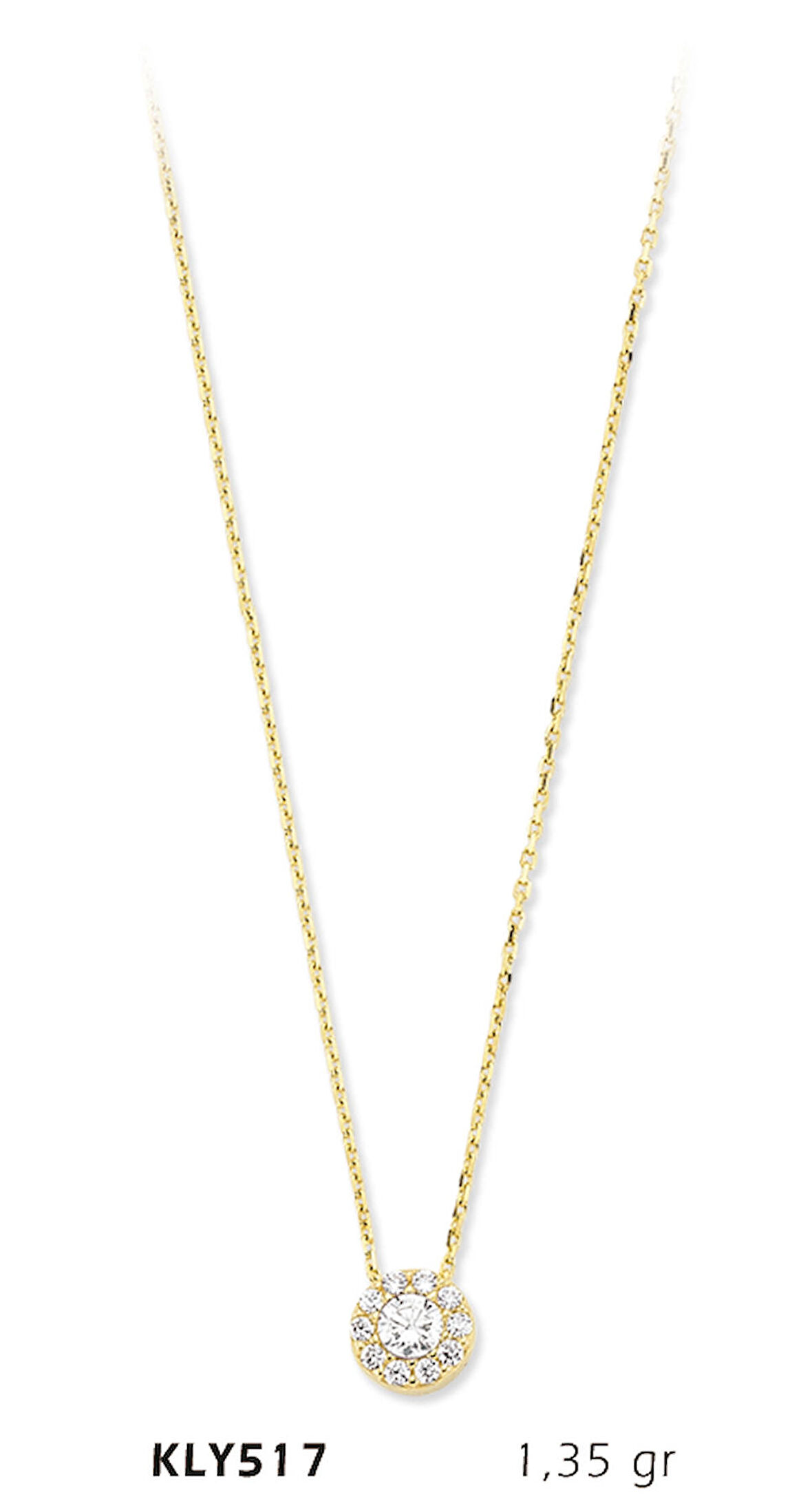 Yuvarlak Taşlı Kolye