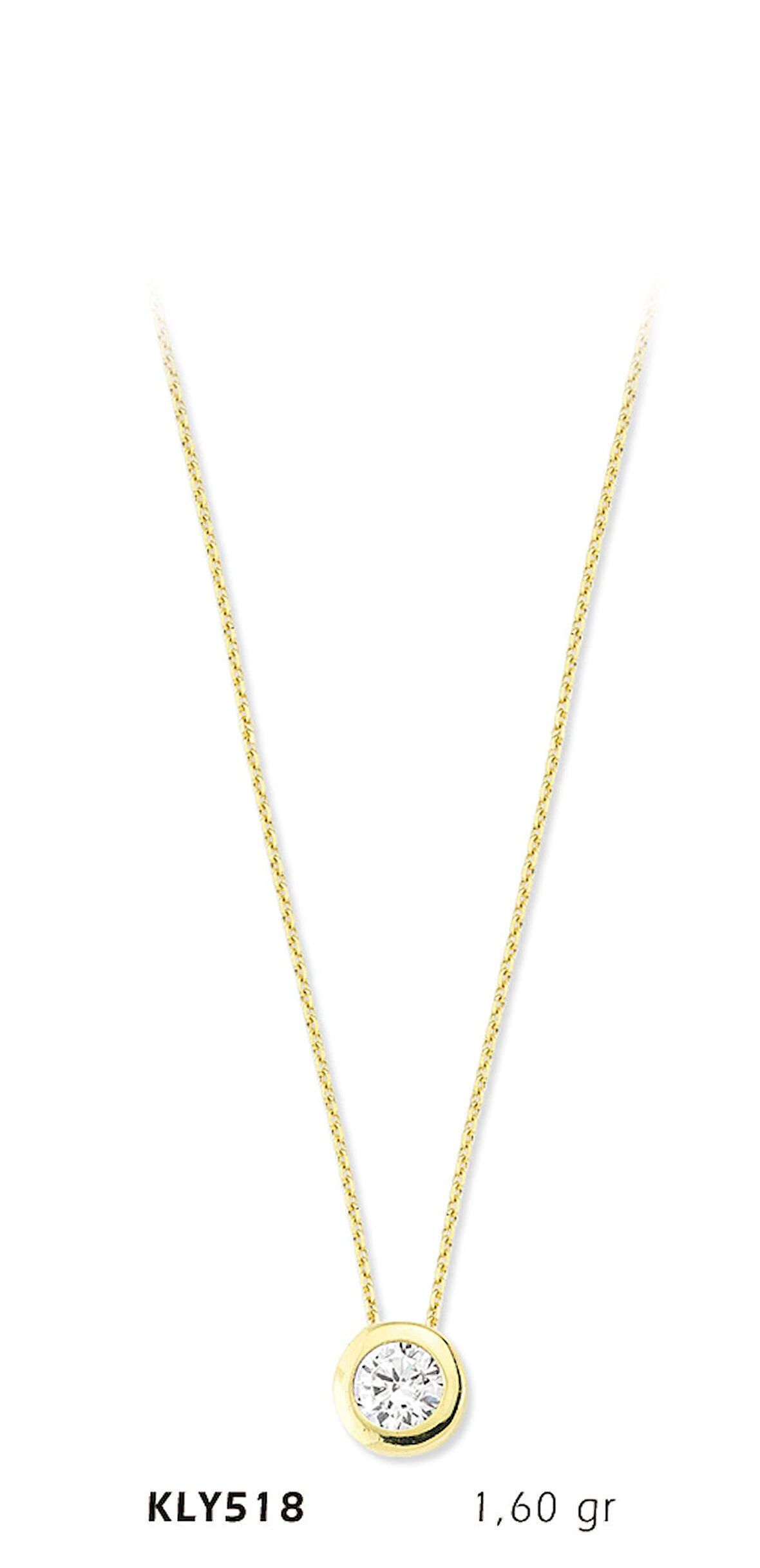 Yuvarlak Taşlı Kolye