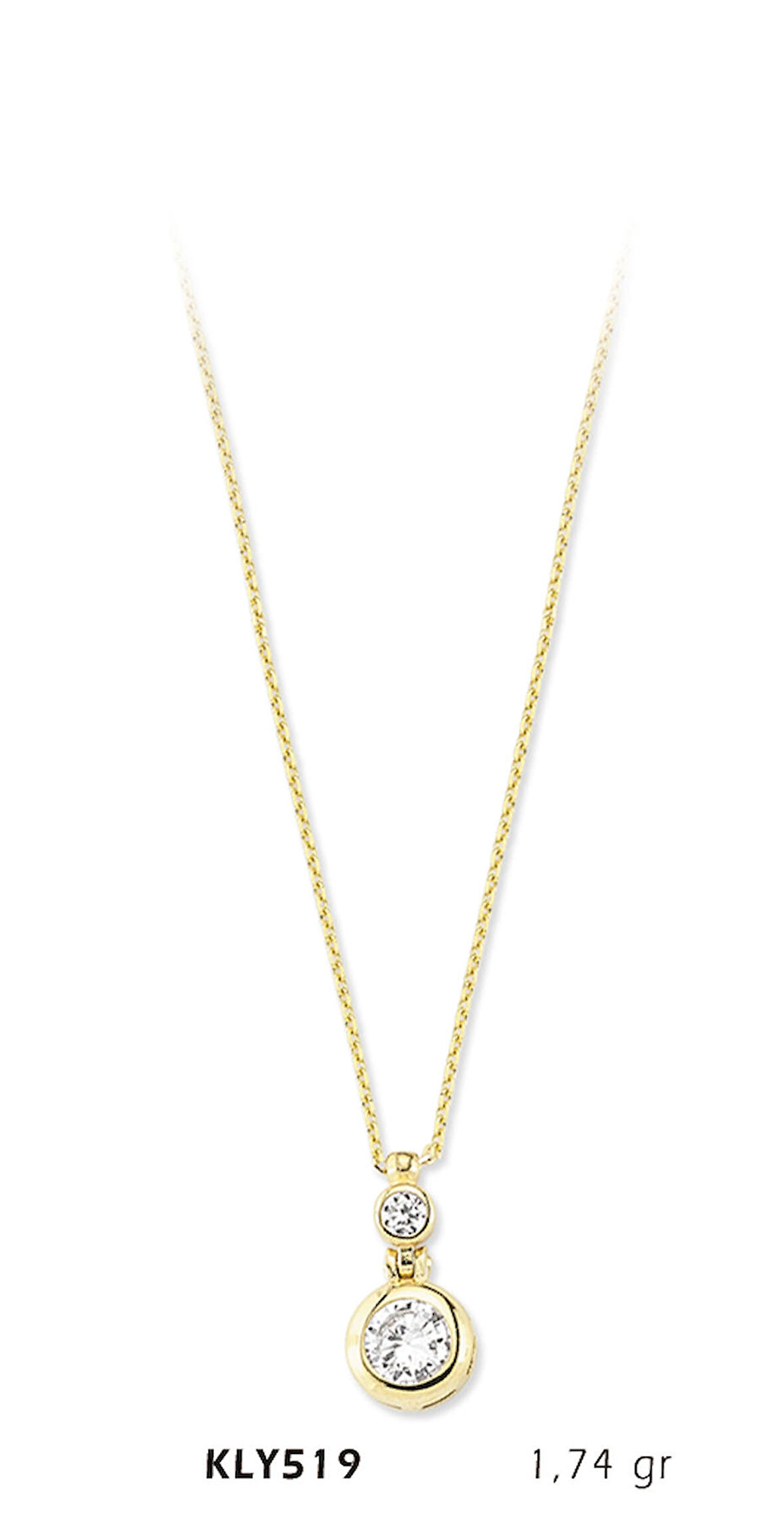 Yuvarlak Taşlı Kolye