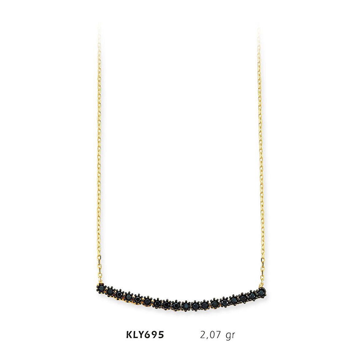 Çubuk Siyah Taşlı Kolye