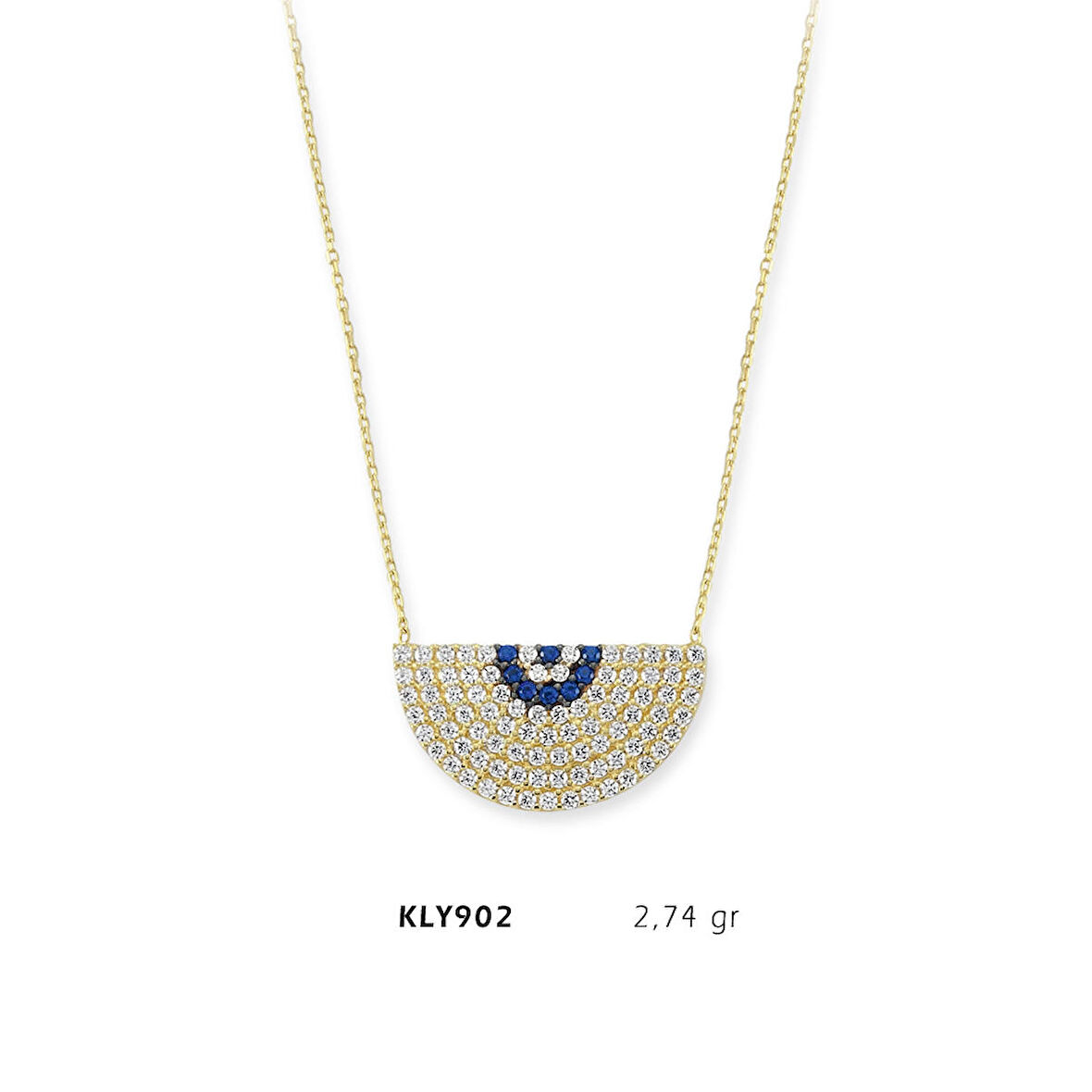 Taşlı Nazar Boncuklu Kolye