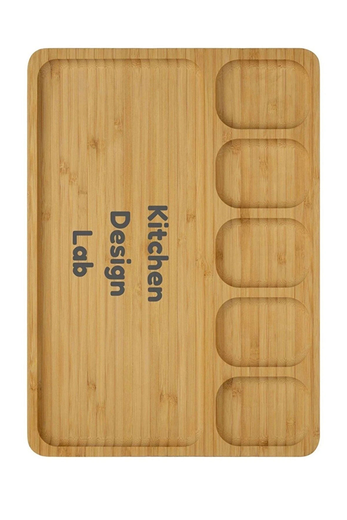 Bambu Sunum Ve Kahvaltı Tabağı, Steak Sunum Tabağı Büyük Boy Bambu Tabak 6 Bölmeli