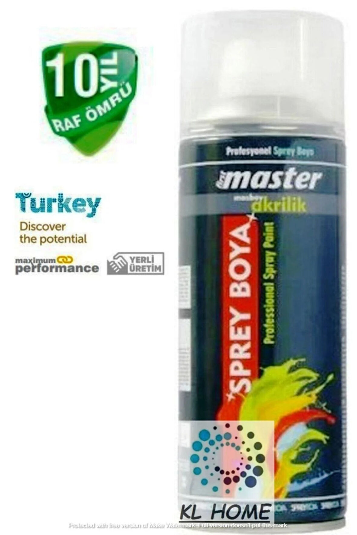 Master Mat Siyah Profesyonel Sprey Boya 400ml Uygun Büyük Boy - 10 yıl Raf Ömrü