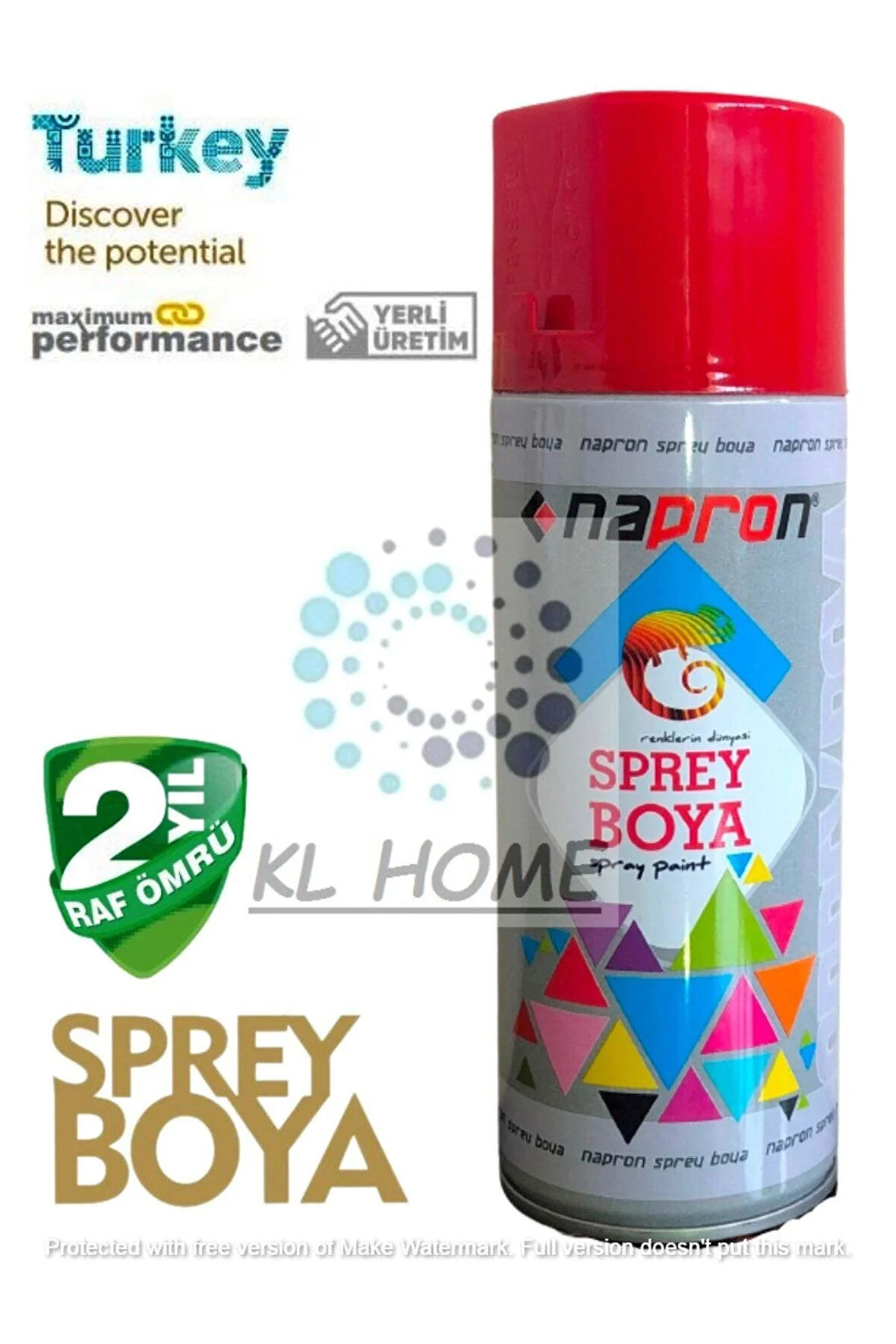 Napron Bayrak Kırmızı Sprey Boya 400ml Uygun Büyük Boy - 2 yıl Raf Ömrü