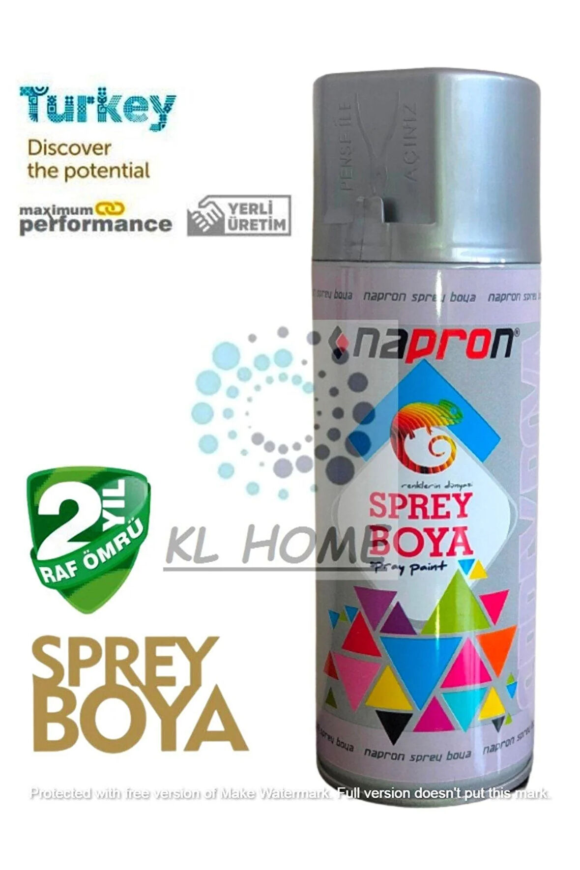 Napron Gri Sprey Boya 400ml Uygun Büyük Boy - 2 yıl Raf Ömrü