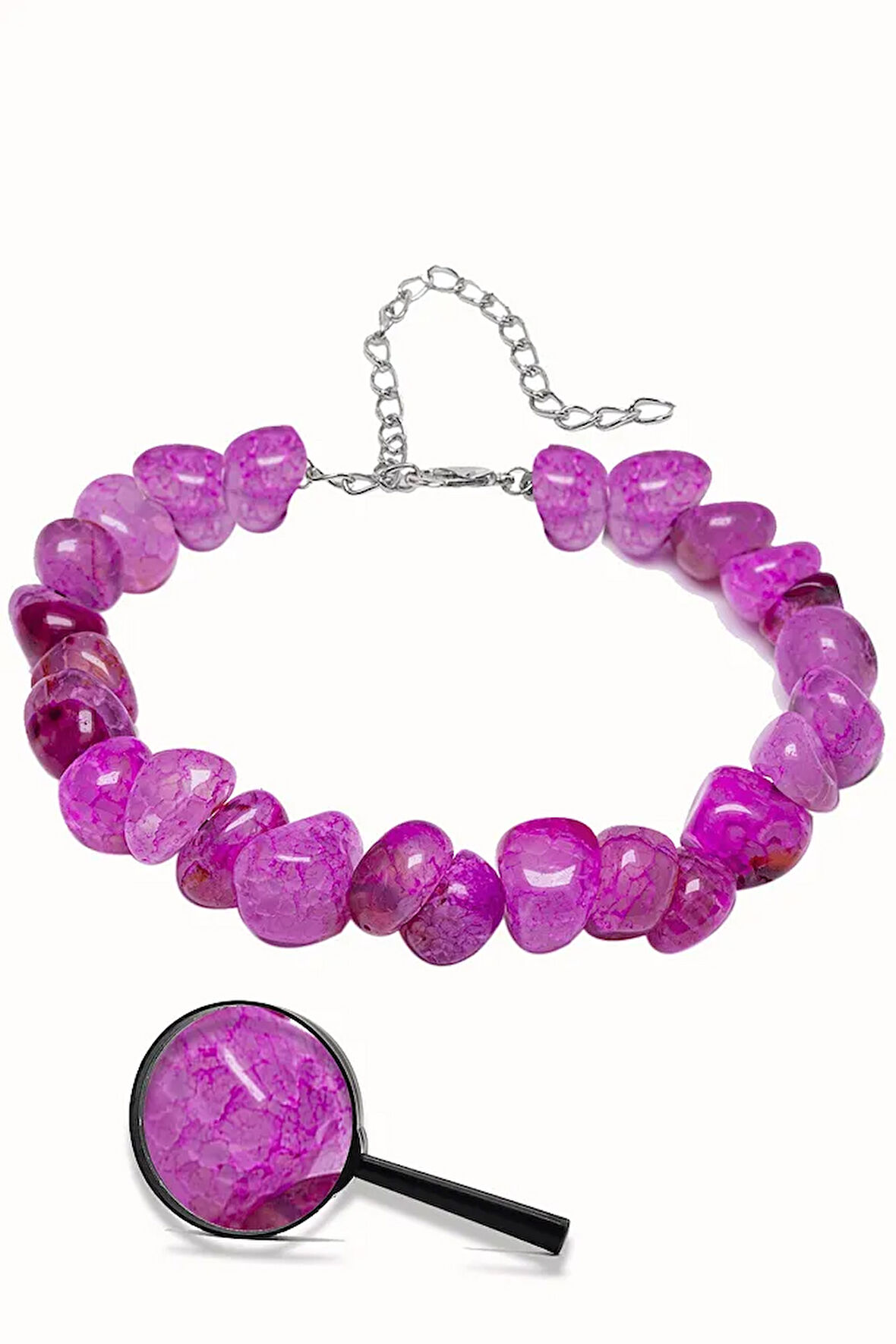 Sertifikalı Pembe Akik Taşı Bileklik - Ayarlamalı