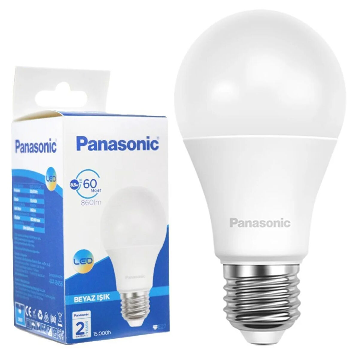 Panasonic Beyaz Led Lamba 8.5W E27 860LM 6500K