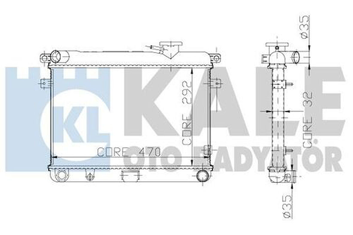 Kale 0106092AL Motor Radyatör Murat 131 YM 2 Sıra Al Pl 85008077