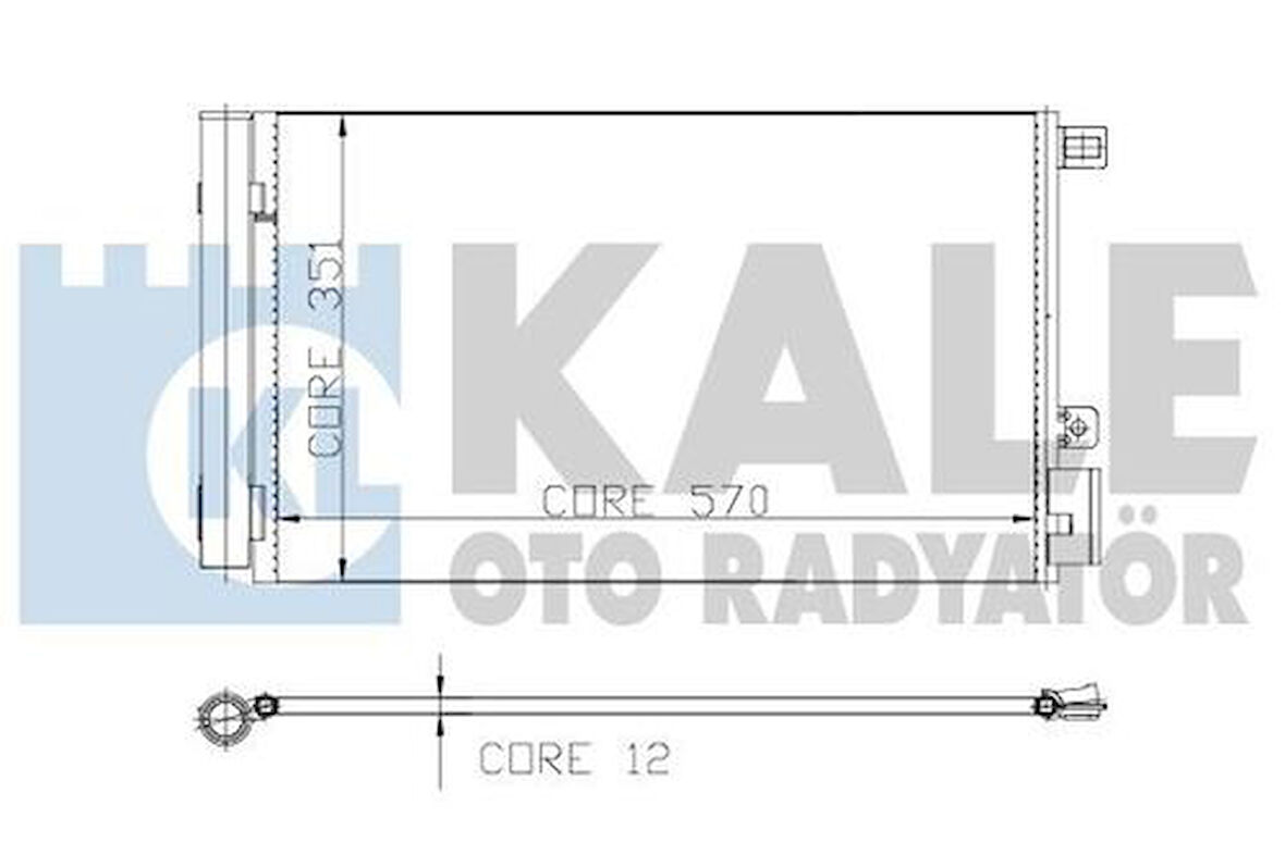 Kale 010ABC050 Klima Radyatörü Linea 1.4MPI Punto Evo 1.6 1 Sıra Alb 51785214