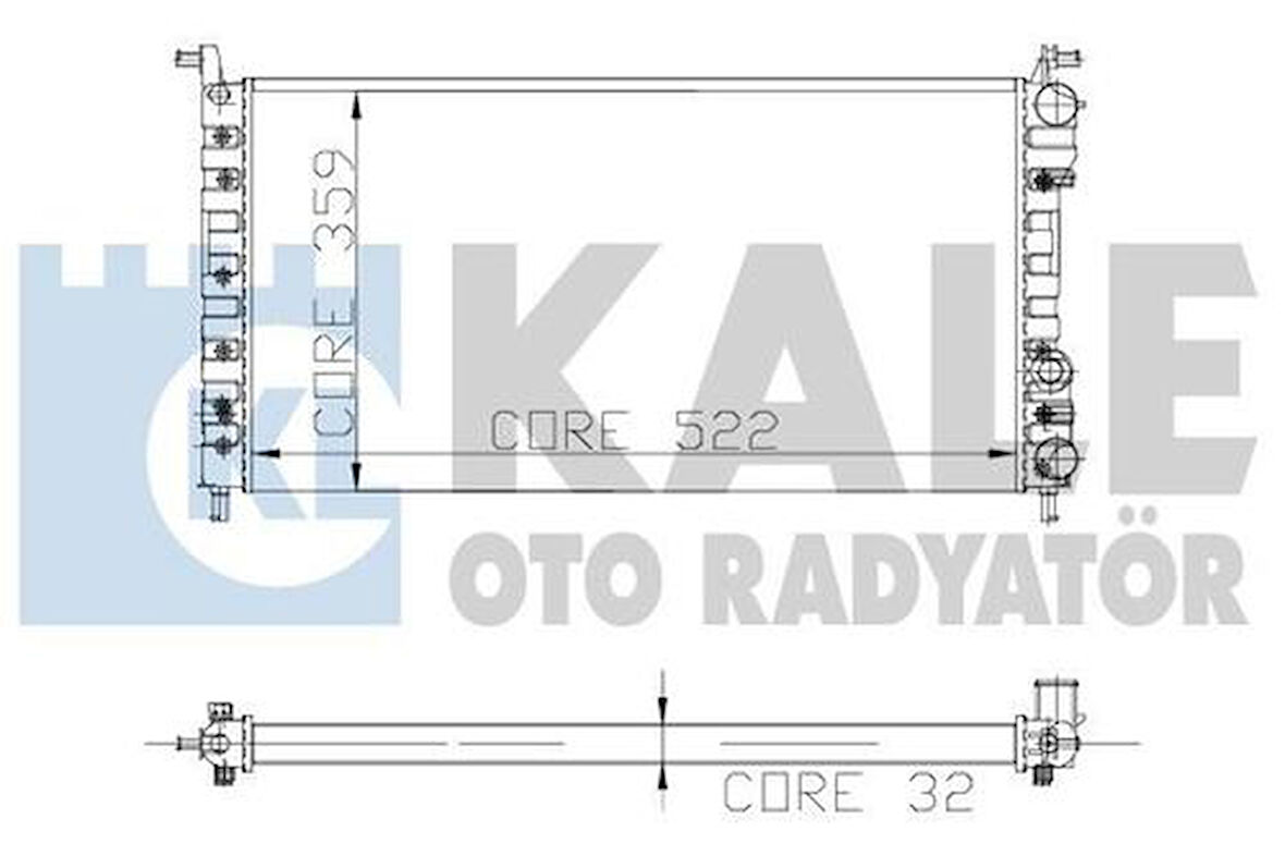 Kale 0126222AL Motor Radyatör Palio 1.2 1.4 2 Sıra Al Pl 522x359x32 46449104