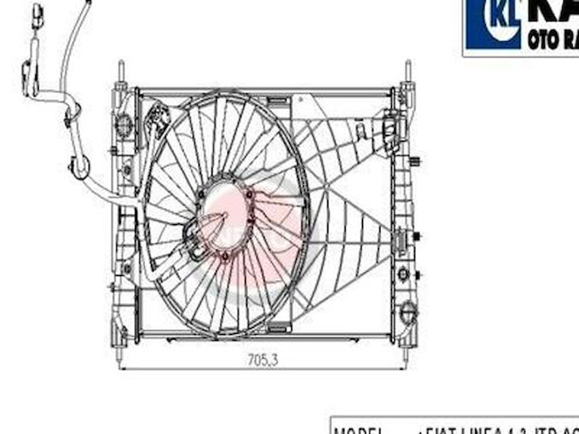 Kale 013504BFD Radyatör Kiti Motor Radyatörü Klima Radyatörü Fan Motoru Intercooler Linea 1.3JTD Klimalı 1 Alb 51785225