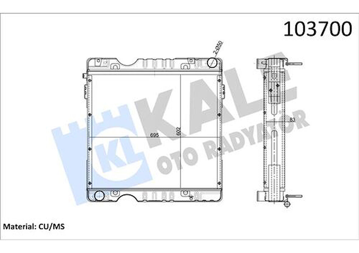 Kale 0205035PA Motor Su Radyatörü Komple- Ford Cargo 2520 (Uzun Cıvata E.M.) Intc (5 Sıra Pa) 91CT8005C1C