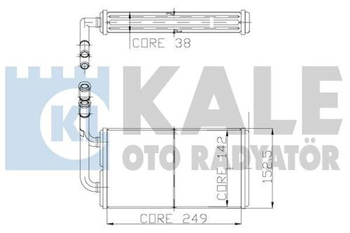 Kale 0287881AB Kalorifer Radyatörü Transit 2.0 2.5D 85-92 T12 T15 92-00 Alımınyum Brazing 95VW18476AB