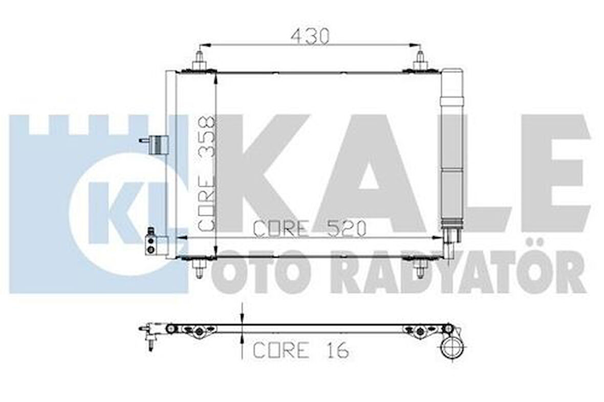 Kale 040ABC020 Klima Radyatörü Kondanser Partner II Berlingo II Xsara II Xsara Picasso DW8 DW8B 1.9Dizel 02-1 Sıra Alb Sistem 6455.CV