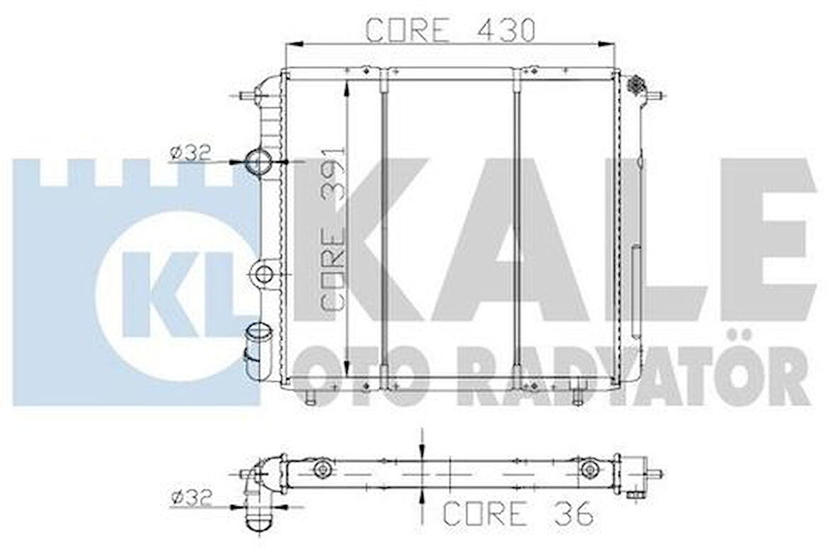 Kale 0508062PA Motor Radyatörü Klimalı Renault 19 1.6 1.6 Inj Bakır 7702247653