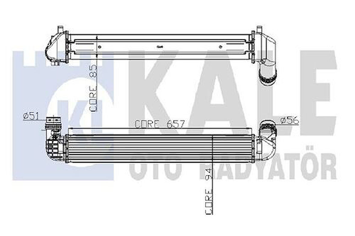 Kale 050CAC050 Turbo Radyatörü Intercooler Fluence 1.5DCI 10-657x89x85 2 Sıra Alb Sistem 144966078R